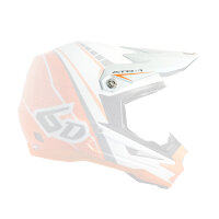 6D ATR-1 MX- Visor Edge Neon Orange/White - Size: ONE SIZE
